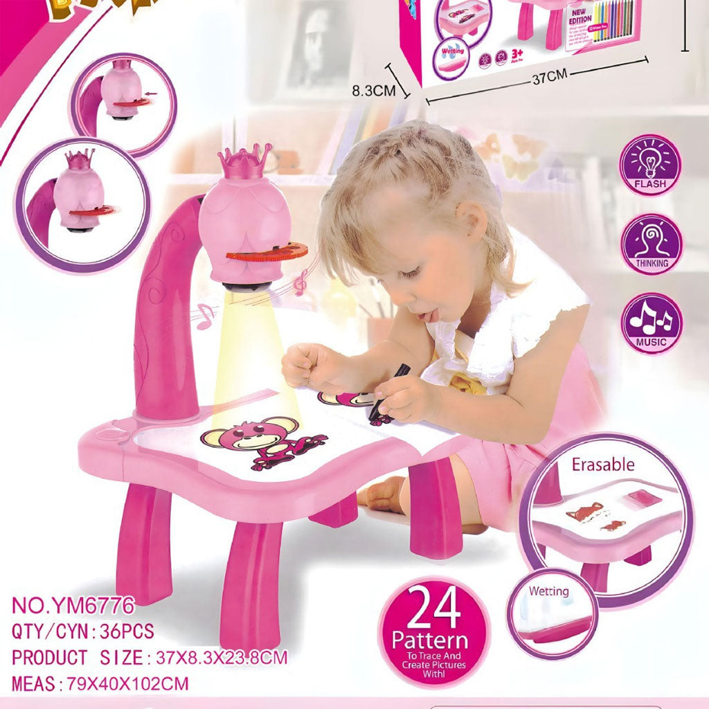 Table à dessin avec projecteur 24 images différentes – Planche à dessin -rose