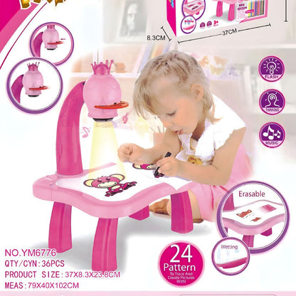 Table à dessin avec projecteur 24 images différentes – Planche à dessin -rose