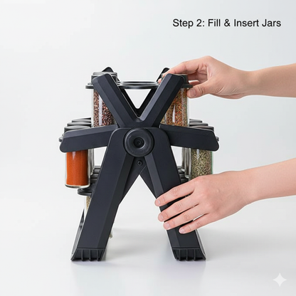 حاملة التوابل مع القارورات العصرية